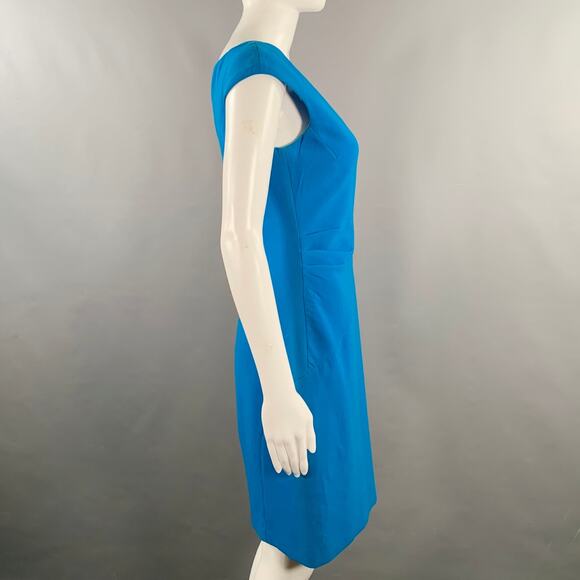 EMILIO PUCCI Size 8 Blue Crepe V-Neck Cocktail Dress - Picture 2 of 6
